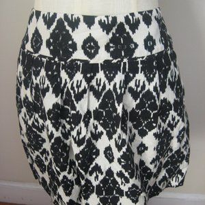 LOFT Black and White Linen Rayon Skirt